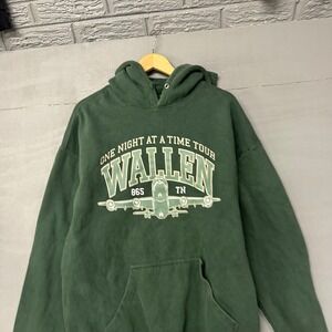 Morgan Wallen 2024 Tour One Night At A Time Hoodie Green Long Sleeve Graphic